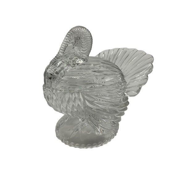 William & Sonoma Crystal Turkey Made in Czech Republic Clear Crystal Serveware - Picture 1 of 16
